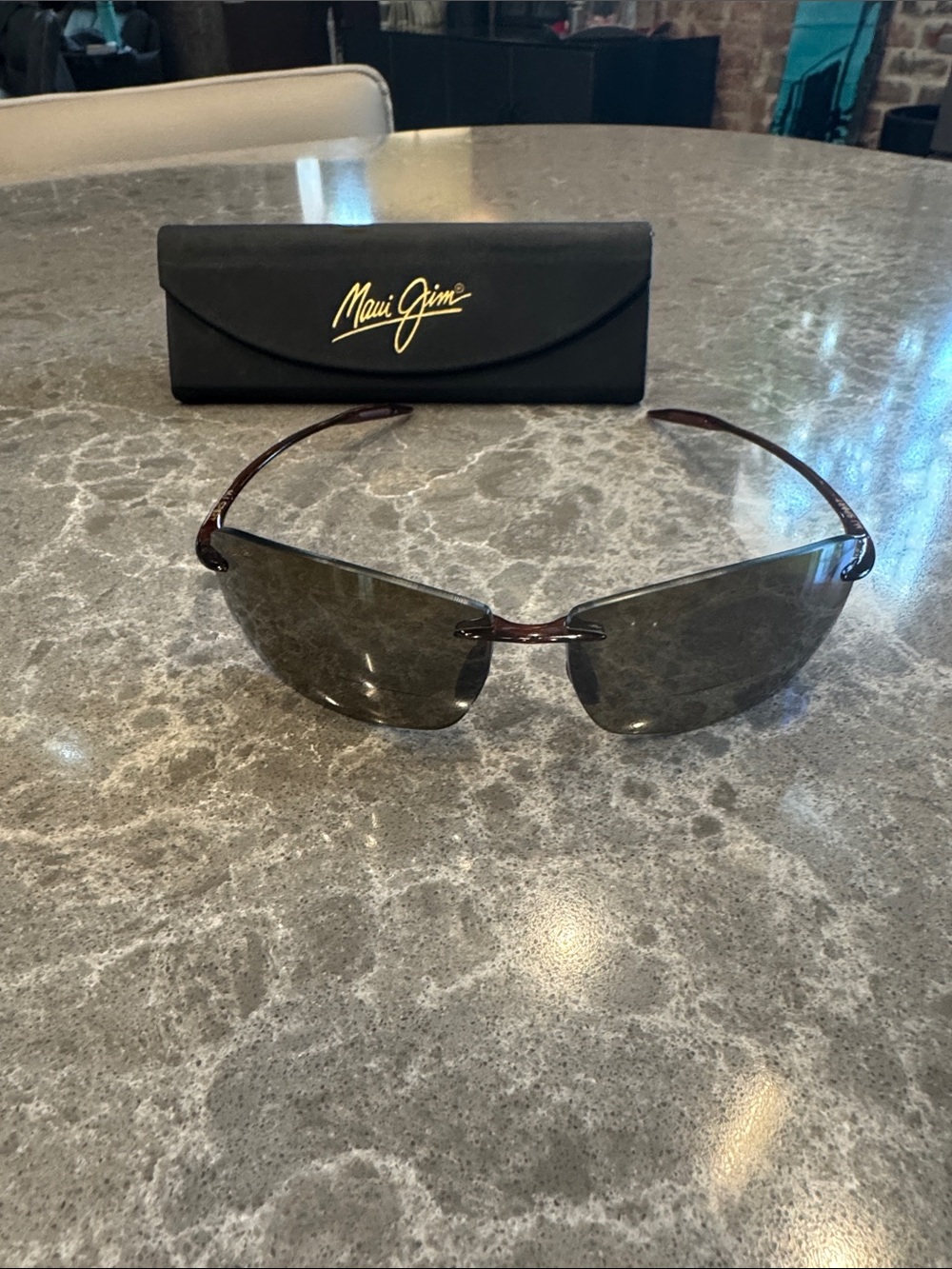 Maui Jim Lighthouse Rimless Sunglasses with x2.5 reader Lenses